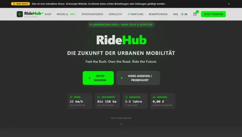 Ride Hub – E-Scooter Shop